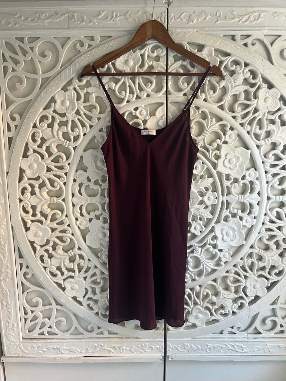 Babaton Aritzia Burgundy Slip Dress XS Wine Red Adjustable Strap Mini Dress